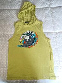 maglietta senza maniche con cappuccio