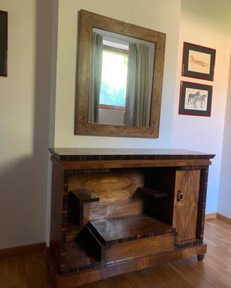 Mobile vintage in legno stile Art Deco-credenza d’