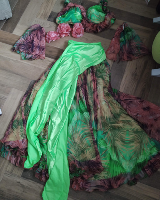 Abito spettacolo verde - danza orientale e tribal