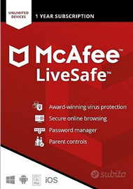 Antivirus McAfee LiveSafe dispositivi illimitati