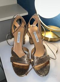 Aquazzura ari 85 metallic  leather