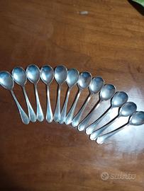 12 cucchiaini da gelato placcati argento 