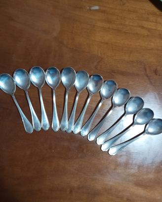 12 cucchiaini da gelato placcati argento 