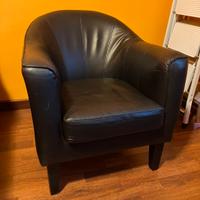 Poltrona pelle nera