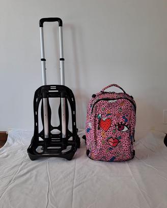 Zaino scuola Invicta trolley - rosa (37 litri)
