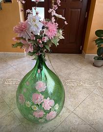 Vaso a damigiana dipinto a mano