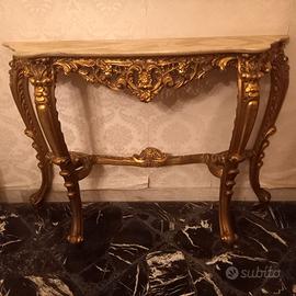 Mobiletto dorato stile barocco da ingresso