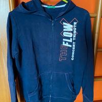 Felpa cotone 100% con cappuccio,cerniera e tasche