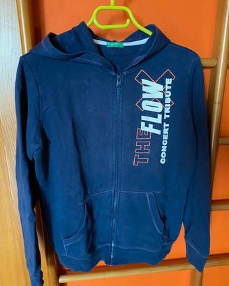 Felpa cotone 100% con cappuccio,cerniera e tasche