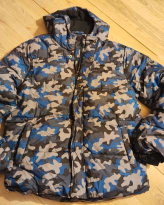 Piumino Amazon Essentials trama blu militare