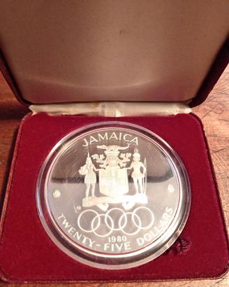 Argento 25 dollari Jamaica 1980
