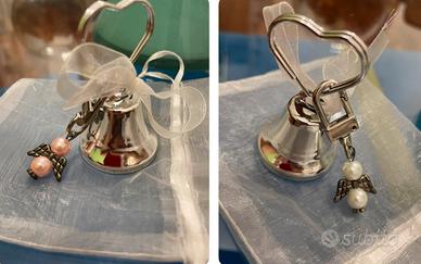 2 campanelline tirabaci con portachiavi angelo