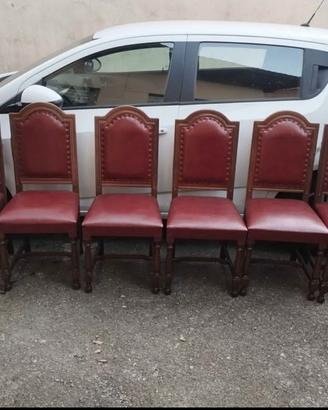 6 sedie in pelle anni 60