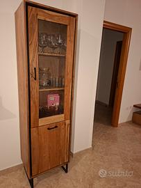 Vetrina in legno massello rovere 45×195
