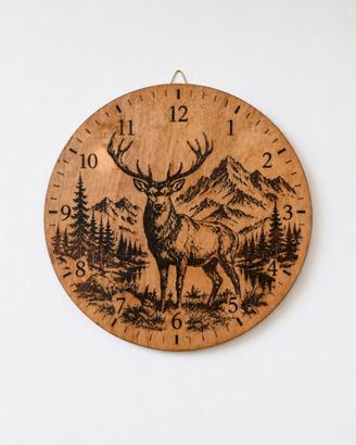 Orologio da parete decorativo in Legno Inciso