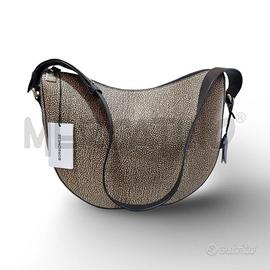 BORSA DONNA BORBONESE LUNA BAG BEIGE CON POCHETTE