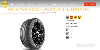 Pneumatici Estivi MOMO