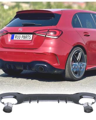 DIFFUSORE MERCEDES CLASSE A W177 18- AMG NERO LUCI