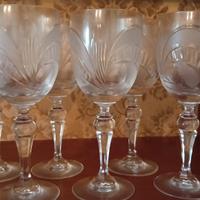 set calici da vino in cristallo vintage 