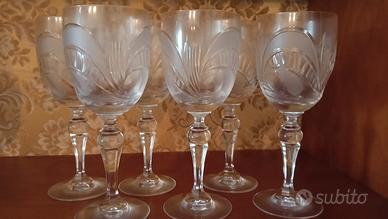 set calici da vino in cristallo vintage 