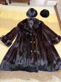 Pelliccia vera di Visone Black Glama + 2 cappelli