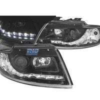 FARI AUDI A4 B6 00-04 LUCE DIURNA A LED FONDO NERO