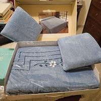 Coperta copriletto in ciniglia ricamata in lana