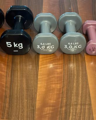Set 19 kg Pesi Palestra Manubri Decathlon Gomma