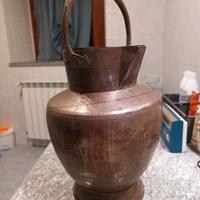 antica BROCCA MEZZINO rame battuta a mano XIX sec.