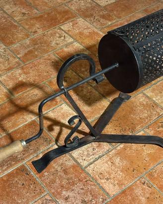 ArrostisciCastagne in ferro battuto, per caminetto