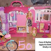 casa di Barbie con Barbie Ken Shelley e bici