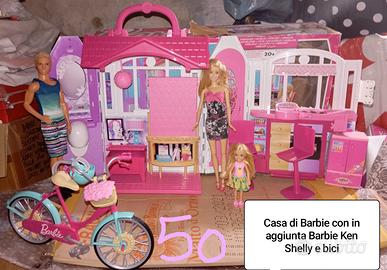 casa di Barbie con Barbie Ken Shelley e bici