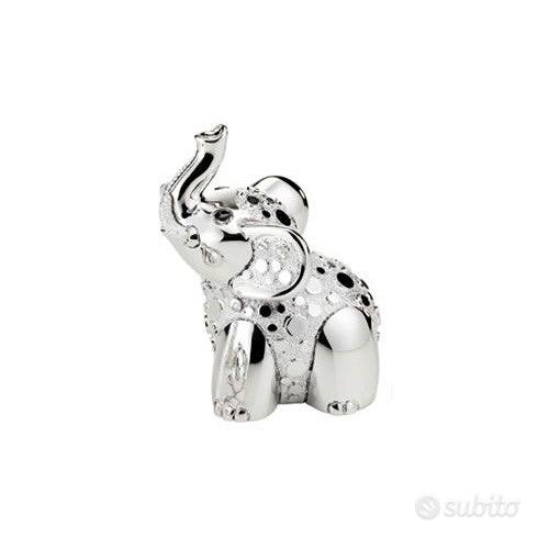 Elefante portafortuna bianco con matello argento | IlBelRegalo