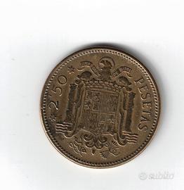 Moneta Spagna 2,5 pesetas 1953 Francisco Franco