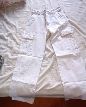 pantalone kargo 38 bianco