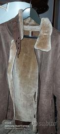 Giacca in pelle imbottita
