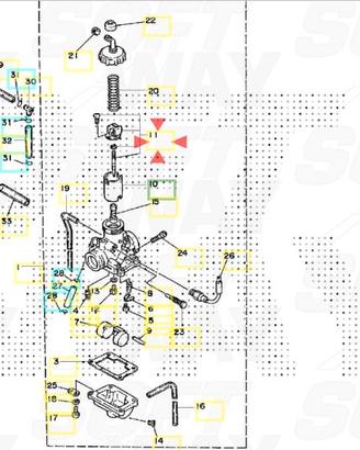 Set Spillo conico Yamaha RD350 1UA1490J0000