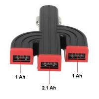 Caricabatterie per cellulari 3 usb 2.0 da auto