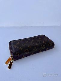 Portafoglio doppia cerniera stile Louis Vuitton