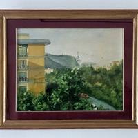 Dipinto a olio su tela Veduta Camaldoli Napoli