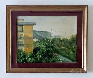 Dipinto a olio su tela Veduta Camaldoli Napoli