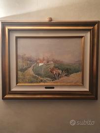 Dipinto Gino Scalatelli "Buoi all'Aratro"