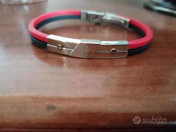 bracciale Milan acciaio e caucciù 
