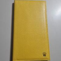 Porta documenti Rolex in pelle gialla di lucertola