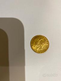 Moneta 20 lire Vittorio Emanuele II anno 1862