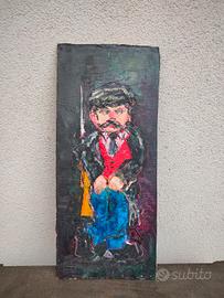 quadro olio su compensato El Bardo Roma