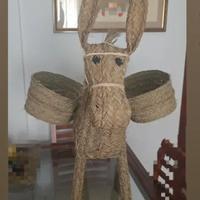 Burro di esparto artigianale per vasi