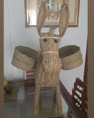 Burro di esparto artigianale per vasi