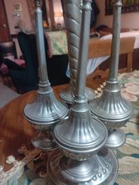 oliera  antica in peltro o materiale argentato