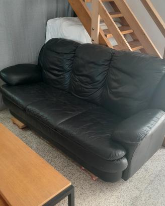 2 divani i vera pelle nera perfetti